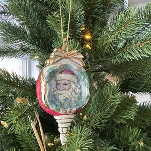 Santa Claus Vintage Glass Ornament